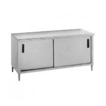 Advance Tabco CB-SS-304 48&quot; x 30&quot; Work Table with Cabinet Base and Sliding Doors