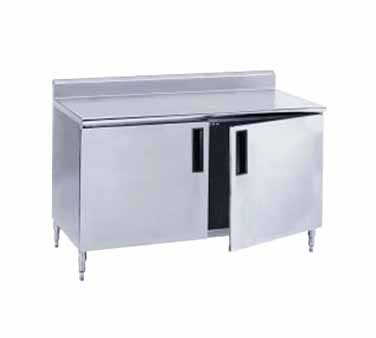 Advance Tabco HF-SS-248 96" x 24" Enclosed Base Work Table with Hinged Doors and Backsplash