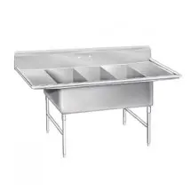 Advance Tabco K7-3-2430-24RL Three Compartment Super Size Sink With Two Drainboards, 120&quot;