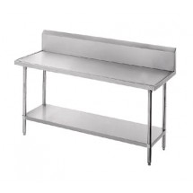 Advance Tabco VKG-304 Work Table With Galvanized Undershelf and 10&quot; Backsplash 30&quot; x 48&quot;