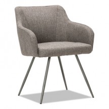 Alera Captain Series Upholstered Guest Chair, Gray Tweed