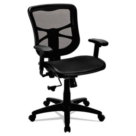 Alera Elusion Series Mesh Mid-Back Swivel/Tilt Chair, Supports up to 275 lbs., Black Seat/Black Back, Black Base