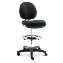 Alera Interval Series Swivel Task Stool, 33.26" Seat Height, Supports up to 275 lbs., Black Seat/Black Back, Black Base