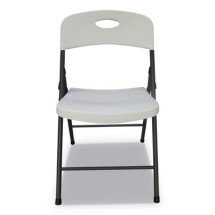 Alera Molded Resin White Folding Chair with Dark Gray Base, 4/Carton