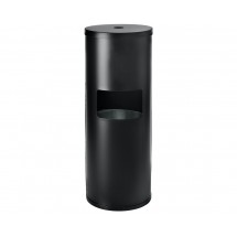 Alpine 4777-BLK Floor Stand Gym Wipes Dispenser with High Capacity Built-in Trash Can, Black