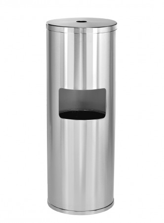 Alpine 4777 Stainless Steel Floor Stand Gym Wipes Dispenser with Built-in Trash Can