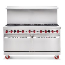American Range AR-12G-8B 60&quot; Heavy Duty Restaurant Range with 12&quot; Griddle and 8 Burners and 2 Ovens