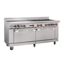 American Range AR-36G-6B Heavy Duty 72&quot; Restaurant Range with 36&quot; Griddle, 6 Open Burners and 2 Standard Ovens