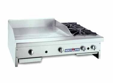American Range AR48-36G2OB 48" Countertop Gas Griddle with (2) Open Burners