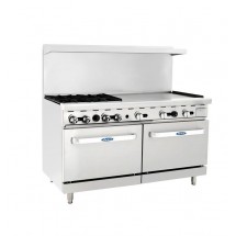 Atosa AGR-4B36GR 60&quot; Gas Range with (4) Open Burners and 36&quot; Right Side Griddle, (2) 26 1/2&quot; Ovens