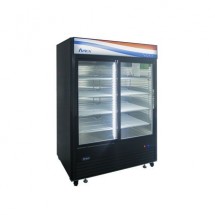 Atosa MCF8727GR Black Exterior 2-Sliding Glass Door Merchandiser Refrigerator 81&quot;