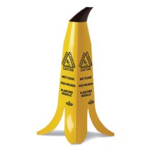 Banana Wet Floor Cones, 11 x 11.15 x 23.25, Yellowith Brown/Black
