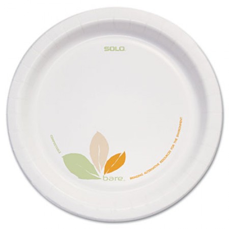 Dart Bare Paper Eco-Forward Plate, Green/Tan,  8-1/2" -  250 pcs