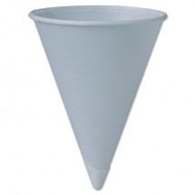 Dart Bare Treated White Paper Cone Water Cups, 6 oz. - 5000 pcs