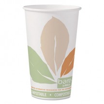 Dart Bare Eco-Forward PLA Paper Hot Cups, 16  oz. Leaf Design, - 50/Pack
