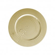 The Jay Companies 1270275-4 Round Gold Beaded Charger Plate 13&quot;