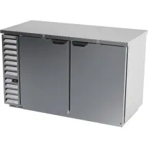 Beverage Air BB58HC-1-S Stainless Steel 2-Section Solid Door Back Bar Refrigerator 59&quot;