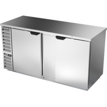 Beverage Air BB68HC-1-S Stainless Steel 2-Section Solid Door Back Bar Refrigerator 68&quot;
