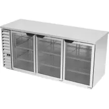 Beverage Air BB78HC-1-G-S Stainless Steel 3-Section Glass Door Back Bar Refrigerator 79&quot;