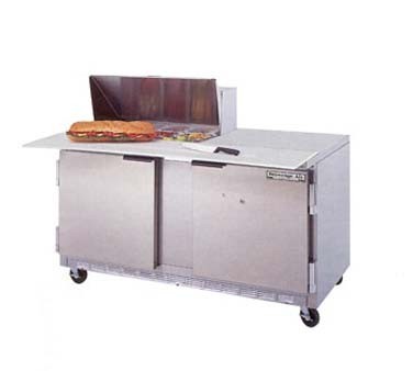 Beverage Air SPE60-08C 2-Section Refrigerated 60" Sandwich/Salad Preparation Table with 17" Cutting Board