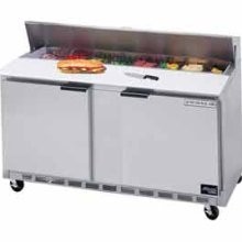 Beverage Air SPE60-12 2-Section Stainless Steel 60"W Sandwich/Salad Preparation Table with 10" Cutting Board