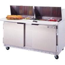 Beverage Air SPE60-12C 2-Section Refrigerated 60" Sandwich/Salad Preparation Table with 17" Cutting Board