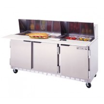 Beverage Air SPE72-12C 3-Section Refrigerated 72&quot; Sandwich/Salad Preparation Table with 17&quot; Cutting Board