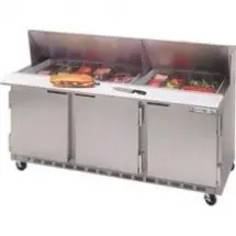 Beverage Air SPE72-12M 3-Section Refrigerated 72&quot; Sandwich/Salad Preparation Table with 10&quot; Cutting Board