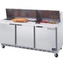 Beverage Air SPE72-18 3-Section Refrigerated 72&quot; Sandwich/Salad Preparation Table with 10&quot; Cutting Board