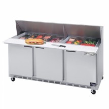 Beverage Air SPE72-24M 3-Section Refrigerated 72&quot; Sandwich/Salad Preparation Table with 10&quot; Cutting Board