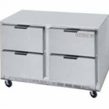 Beverage Air UCRD60A-4 Two-Section Stainless Steel Rear-Mounted 60&quot; x 29&quot; Undercounter Refrigerator