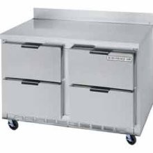 Beverage Air WTRD60A-4 Two-Section 60" x 29" Stainless Steel Top/Removable Rear Splash Worktop Refrigerator