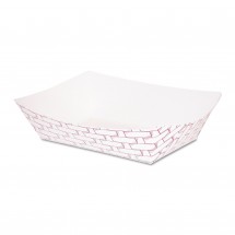 Boardwalk Paper Food Baskets, 1 lb.,  Red/White, 1000/Carton