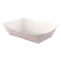 Boardwalk Paper Food Baskets, 3 lb.,  Red/White, 500/Carton