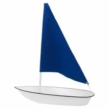 Buffet Enhancements 010SBOAT-CLBL Iced Seafood Clear Sailboat Food Display with Blue Sail