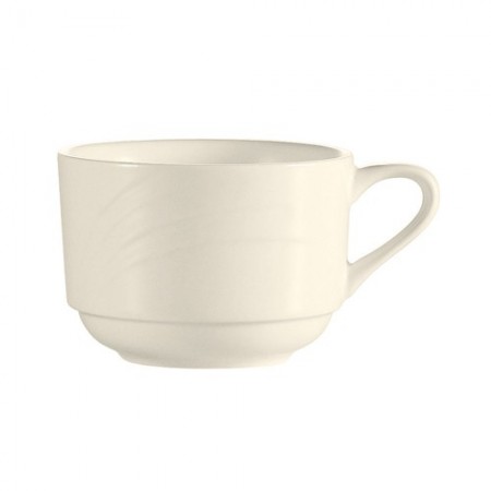 CAC China GAD-1-S Garden State Porcelain Embossed Stacking Cup 7.5 oz. - 3 doz