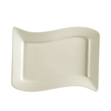 CAC China SOH-13 Soho American White Stoneware Rectangular Platter 12" x 8" - 1 doz