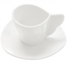 CAC China SOH-36 Soho American White Stoneware Triangular Saucer for A.D. Cup - 3 doz