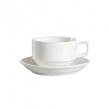 CAC China 101-1-S Lincoln Porcelain Stacking Cup 8 oz.  - 3 doz