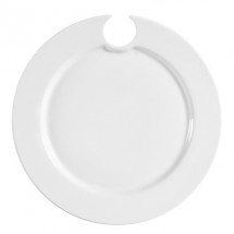 CAC China COL-P8 Round Party Plate With Stemware Hole 9&quot; - 2 doz