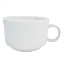 CAC China CRO-1-S Corona Porcelain Embossed Stacking Cup 8 oz. - 3 doz