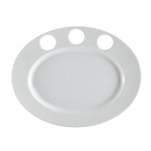 CAC China RCN-GP51 Gourmet Porcelain Sauce Platter 15&quot; x 11-3/4&quot; - 1 doz