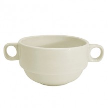 CAC China REC-49 Rolled Edge Bouillon Bowl with Handles 12 oz. - 2 doz
