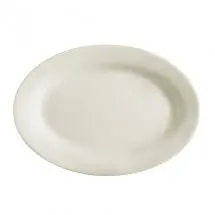 CAC China REC-51 Rolled Edge Stoneware Oval Platter 15-1/2&quot; x 10&quot; - 1 doz