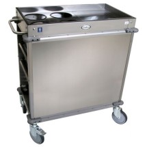 Cadco BC-2-LST MobileServ Standard Beverage Cart with 4 Air Pot Wells, Stainless Steel Panels