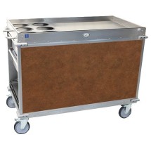 Cadco BC-3-L1 MobileServ Large Beverage Cart with 6 Air Pot Wells, Chestnut Panels