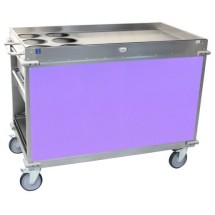 Cadco BC-3-L7 MobileServ Large Beverage Cart with 6 Air Pot Wells, Purple Panels
