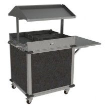 Cadco CBC-GG-B2-L3 Mobileserv Standard 2 Bay Grab and Go Merchandising Cart, 2 Grab and Go Top Shelves, Gray Panels