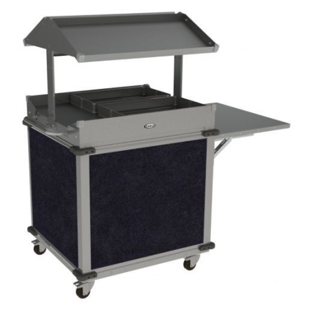 Cadco CBC-GG-B2-L4 Mobileserv Standard 2 Bay Grab and Go Merchandising Cart, 2 Grab and Go Top Shelves, Navy Panels