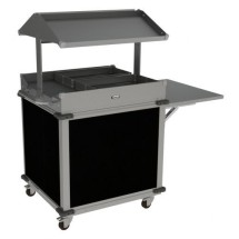 Cadco CBC-GG-B2-L6 Mobileserv Standard 2 Bay Grab and Go Merchandising Cart, 2 Grab and Go Top Shelves, Black Panels